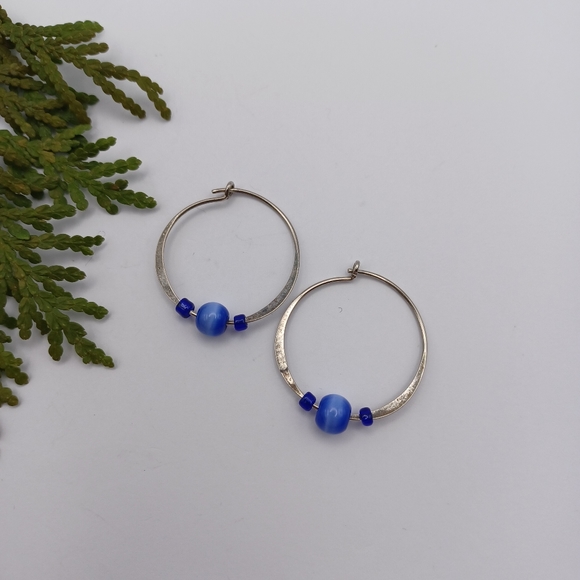 Jewelry - Blue Cats-Eye Earrings